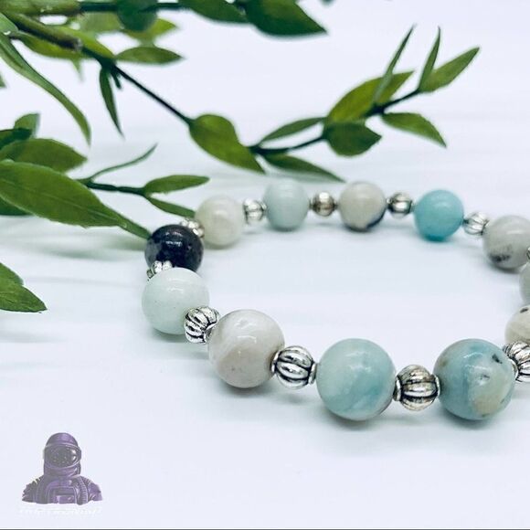 “Space Between” ~ Amazonite Beaded Bracelet - Picture 4 of 8